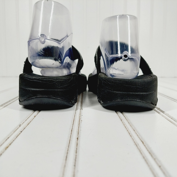 Fitflop Electra Black Slip On Platform Flip Flops Thongs Sandals K662 - Picture 6 of 11